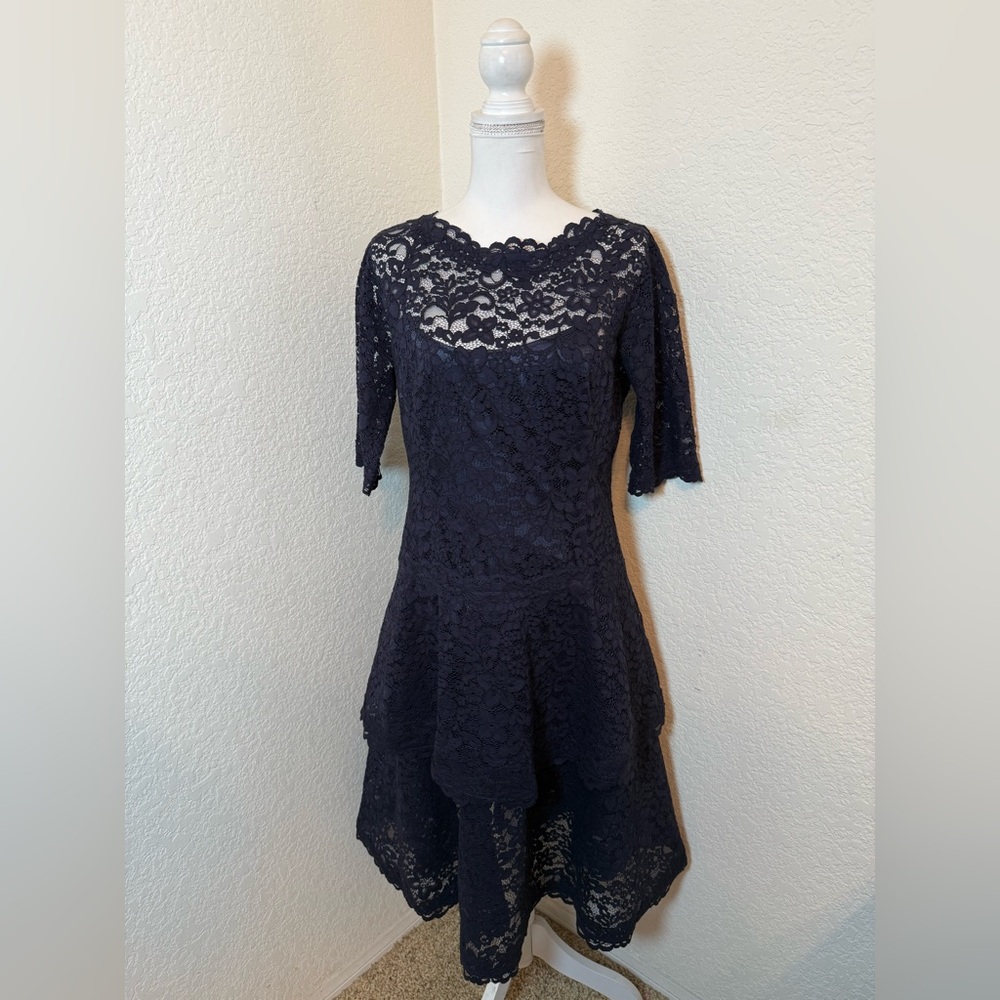 Rickie Freeman Teri John Lace Tiered Dress‎